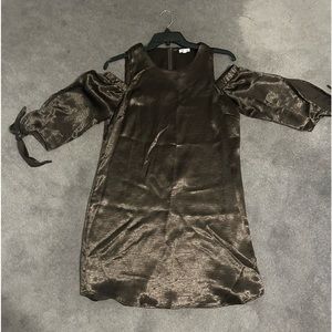 size Large, shiny chocolate colored dress. Love Fire brand